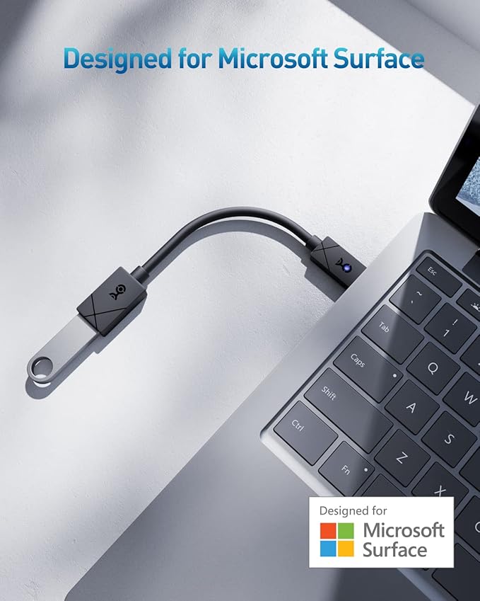 Cable Matters [Designed for Microsoft Surface] USB-C to USB-A Adapter (USBA to USBC Adapter) in Black