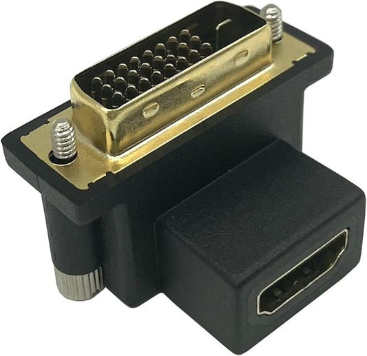 Up Angled 90 Degree DVI to HDMI Adapter, Gilded DVI Male to HDMI Female, for Computer & HDTV & Graphics Card,Projector