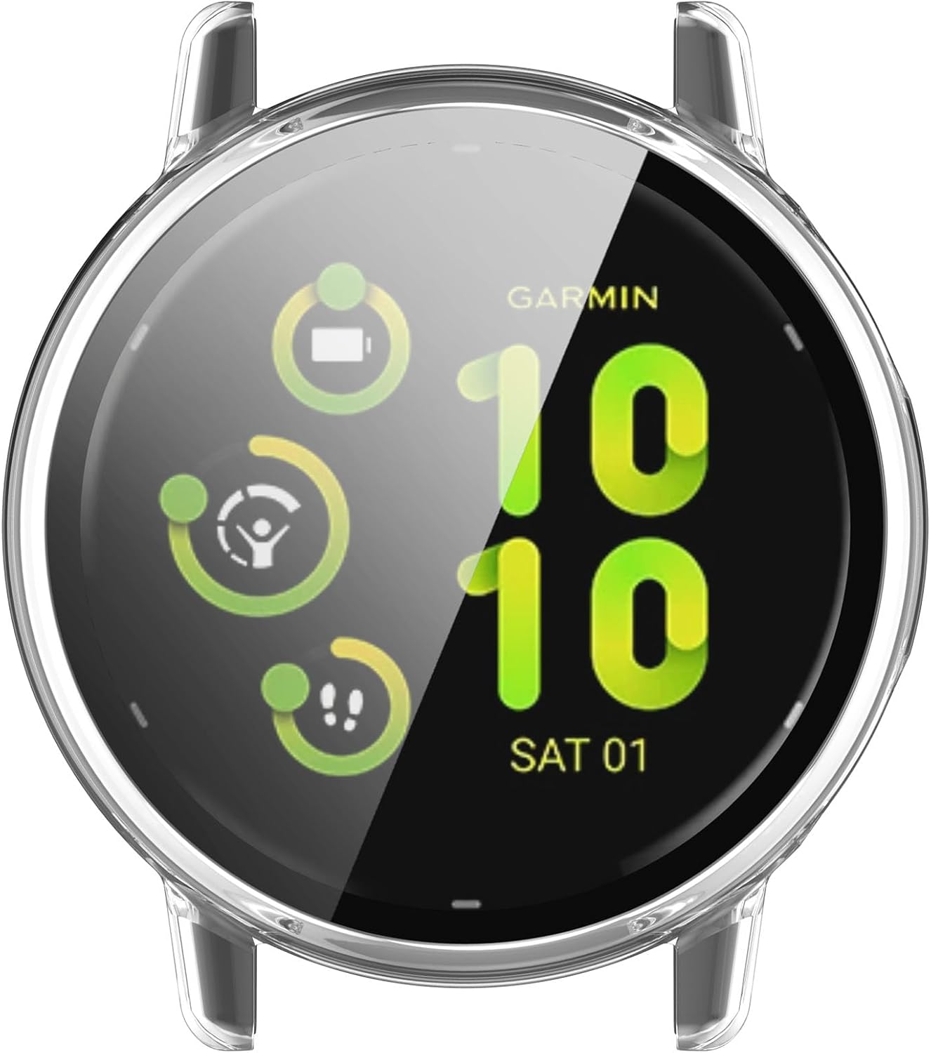 Garmin Vivoactive 5 Case Cover, Waterproof Full Cover with Built-in HD Tempered Glass Screen Protector (Clear)