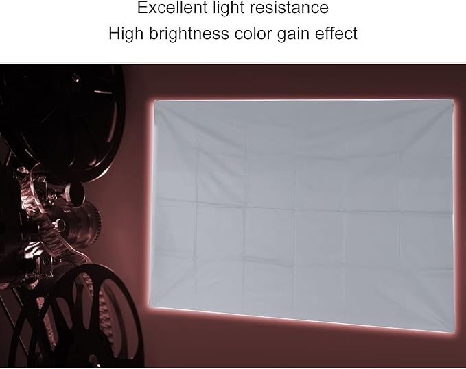 Projector Screen, 4K AntiLight Foldable Portable Movies Screen, Metal Microbead Screen with Alcohol Wipeable Film, Projector Screen for Home Party Office Classroom (90 inches)