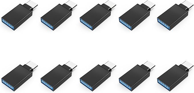 USB to USB C Adapter 10 Pack, Type A Female to C Male Charger Cable Converter for iPhone 15 14 13 12 Pro Max Plus, Apple Watch Ultra iWatch 9 8 7, MacBook Pro, iPad 10 9,Samsung Galaxy S20-23 and More