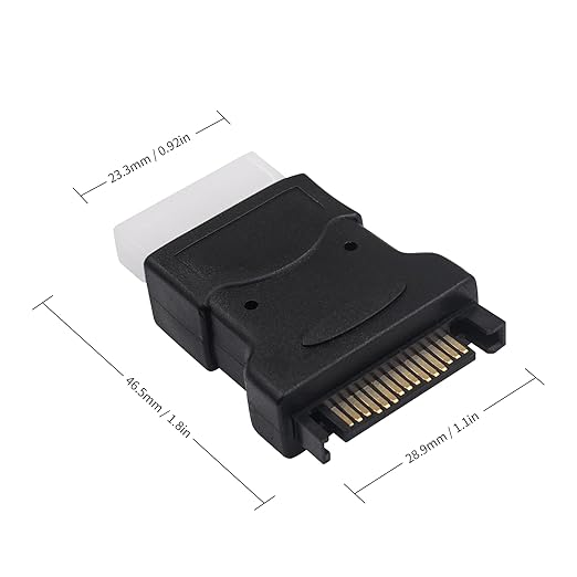 Duttek SATA to Molex Adapter, 15-Pin SATA to 4-Pin IDE Connector for Hard Drives (2 Pack)