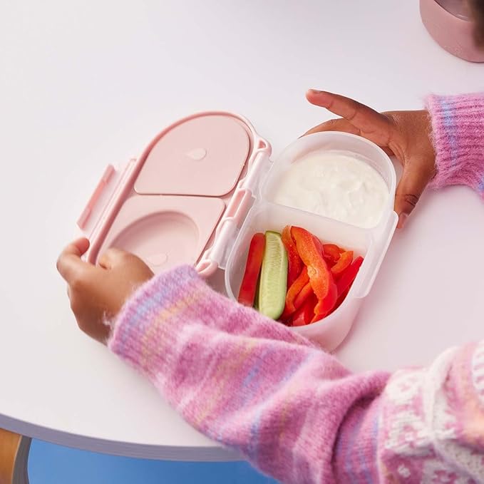 b.box Snack Containers for Kids, Toddler Snack Box Container, Reusable Small Bento Box for Lunch, School & Travel, Leak Proof, BPA free, Dishwasher Safe, Ages 4 months+ (Blush Crush, 12oz capacity)
