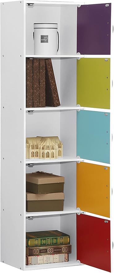 HODEDAH IMPORT Bookcase, Rainbow, 5 Door