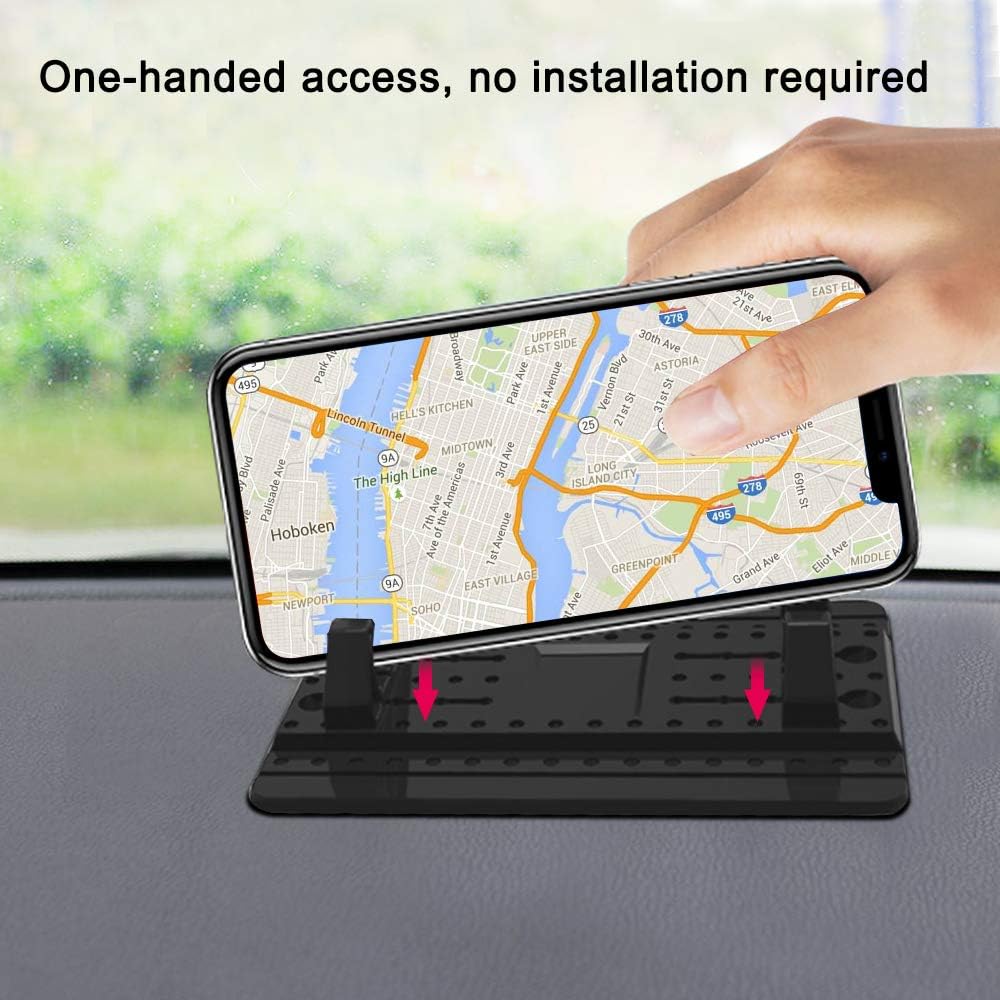 Phone Holder for Car with Air Vent Brush, Universal Silicone Cellphone Mount for Vehicle Mobile Phone GPS