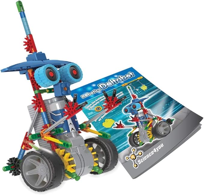 Science4you Deltabot Robot Toy Kit for Kids Age 8-12 - STEM 117 Pieces Robotics Kit, Build Your Own Robot Toy for Kids Age 8+, Educational Science Kits DIY Building Toys, Gift for Boys and Girls