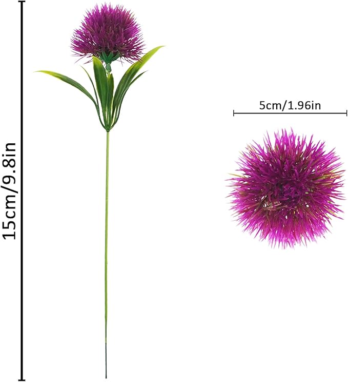 Uieke 10 Pcs Dandelion Artificial Flowers Purple Flowers Fake Plants Flower Bouquet Plastic Flowers for Home DIY Decoration Wedding Decor