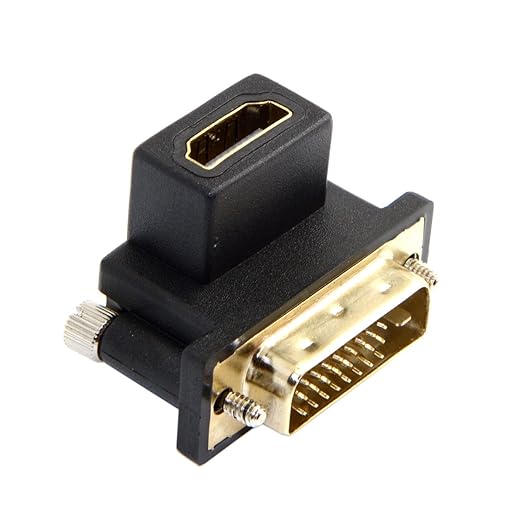 cablecc 90 Degree Down Angled DVI Male to HDMI Female Adapter for Computer & HDTV & Graphics Card