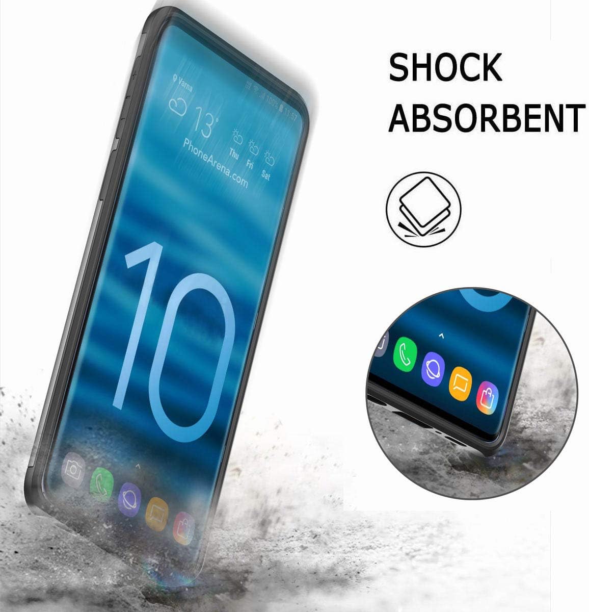 Galaxy S10 Plus Case, Ultra-Thin Shockproof Hard Back Silicone Dual Layer Protective Case with Card Holder