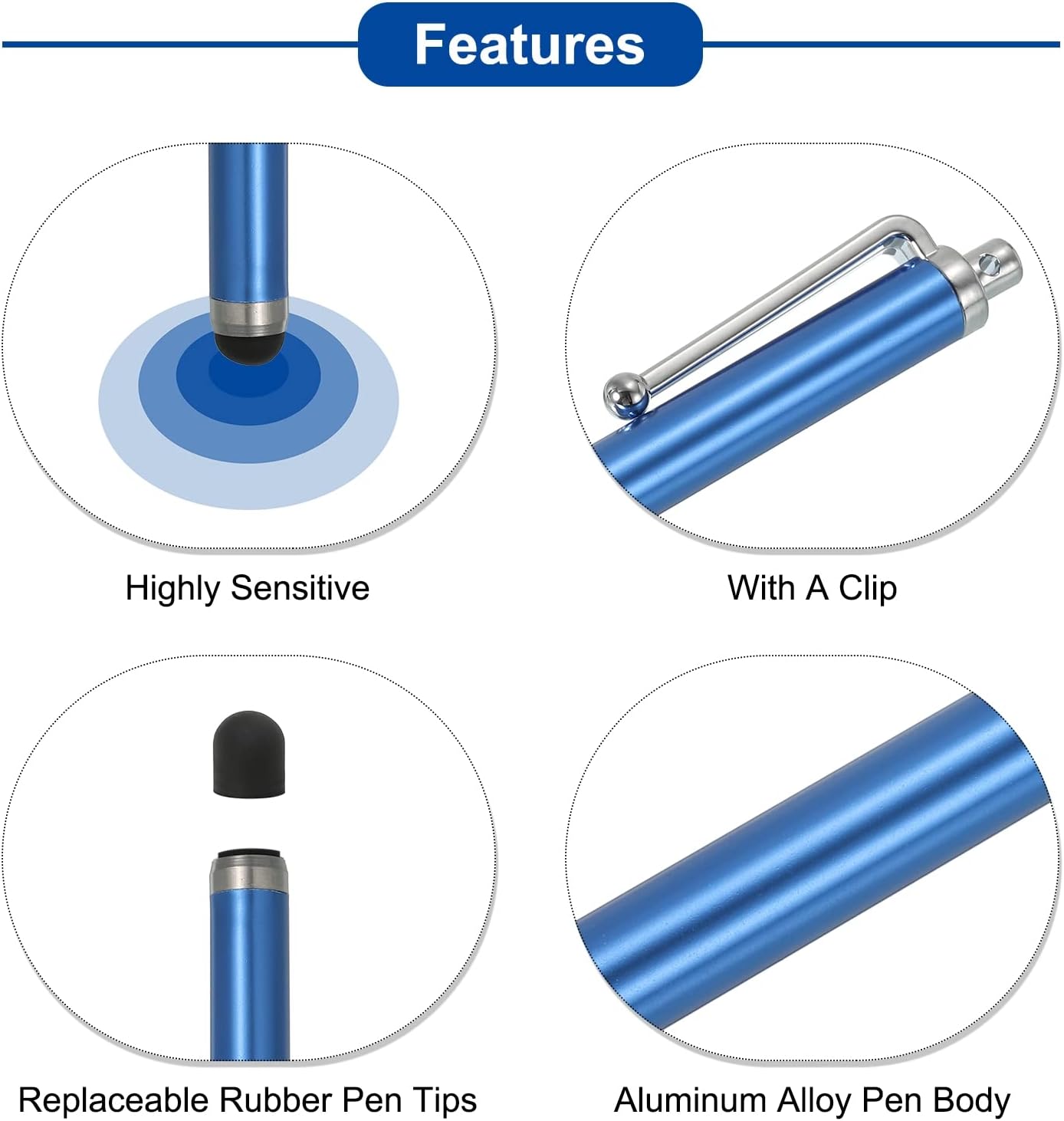 MECCANIXITY 10pcs Universal Capacitive Stylus Pencil, High Sensitivity Precision for Phone Tablet All Touch Screen
