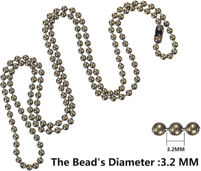 Vinaco Pull Chain Extension, 2 Pack 36 inch Fan Chain Extender with 6 Strong Matching Connectors, Strong Bearing & Rustproof #6 Size Pull Chain for Ceiling Fan Pull Chain
