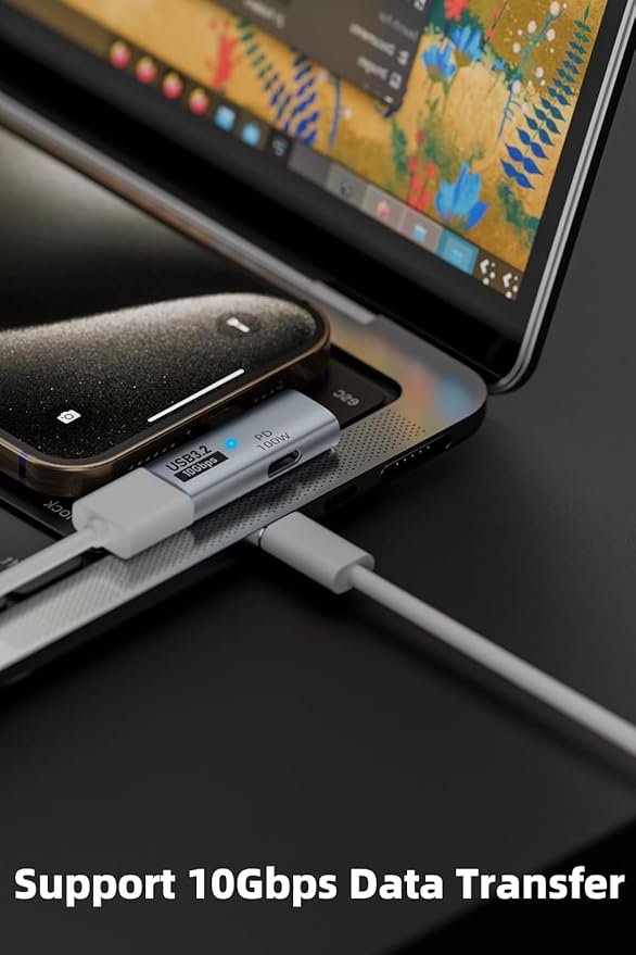 AreMe 2-in-1 USB C to USB 3.2 Adapter with 100W Charging Port, Thunderbolt 4/3 OTG Converter for Rog Ally, Steam Deck, Quest 2, iPhone 15 Series, iPad, MacBook and More Type C Device - Grey