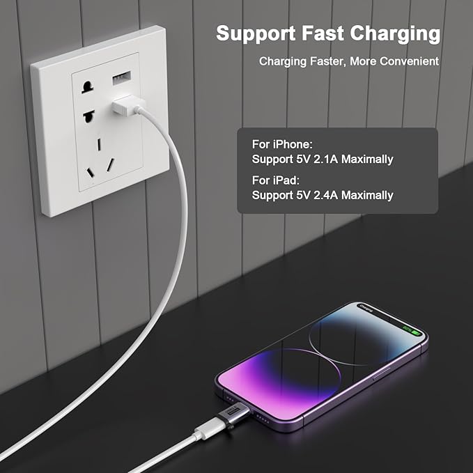 USB C Type C to Lightning Adapter [Apple MFi Certified] 2 Pack Lightning to Type C Fast Charging Connctor 8 Pin Charging Adapter for iPhone 14/14 Pro Max/13/13 Pro Max/13 Mini/13 Pro//iPad/8/7/6 Plus