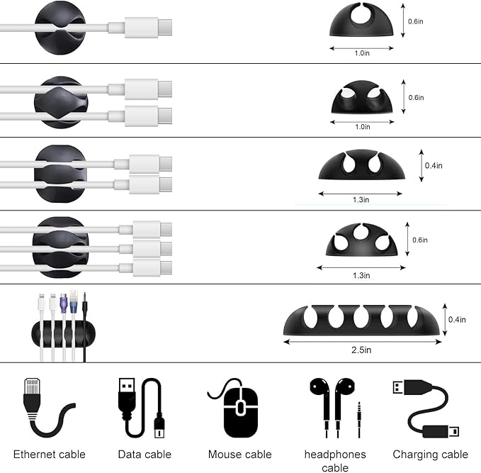 137PCS Cable Management Kit 4 Cable Sleeve Split 100 Cable Zip Ties 10 Cable Clips 15 Adhesive Wall Cable Tie 10 Cable Zip Tie for TV Computer Office Home Under Desk