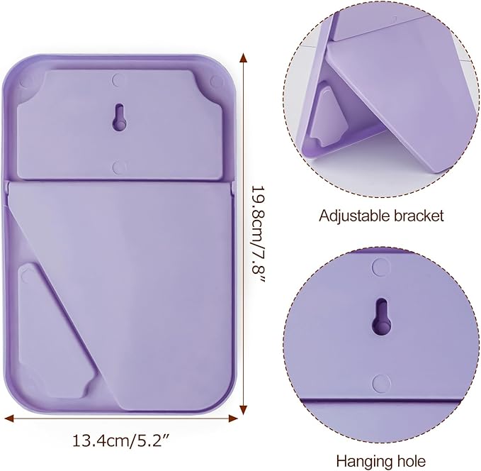 10Pcs Table Desk Vanity Makeup Mirror, 8-Inch Simple Portable Travel Mirror with Stand, Standing and Wall Hanging Dual-use Purple