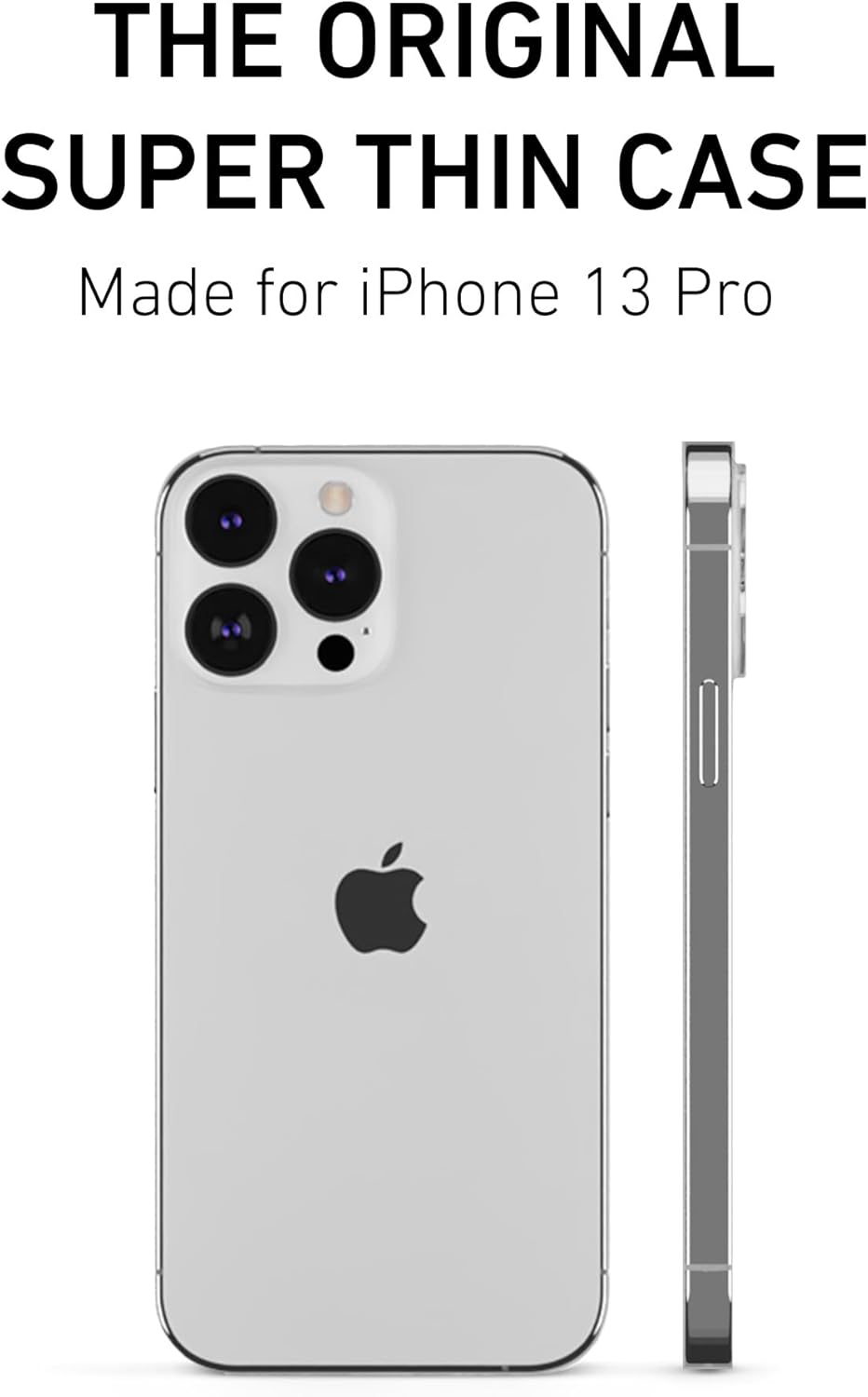 PEEL Original Super Thin Case for iPhone 13 Pro (Clear Hard) - Sleek Minimalist Design, Ultra Slim