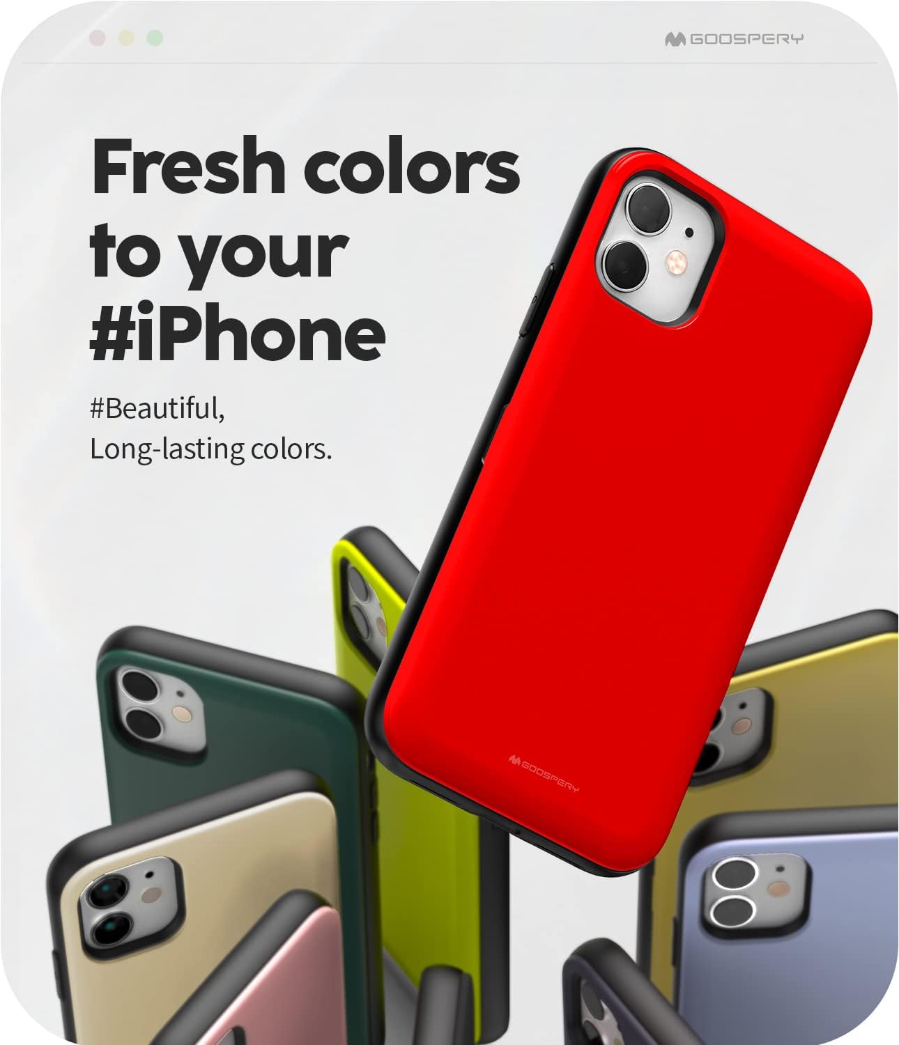 GOOSPERY Magnetic Door Bumper for iPhone 11 | Wallet Case with Card Holder, Protective Dual Layer Bumper - Red