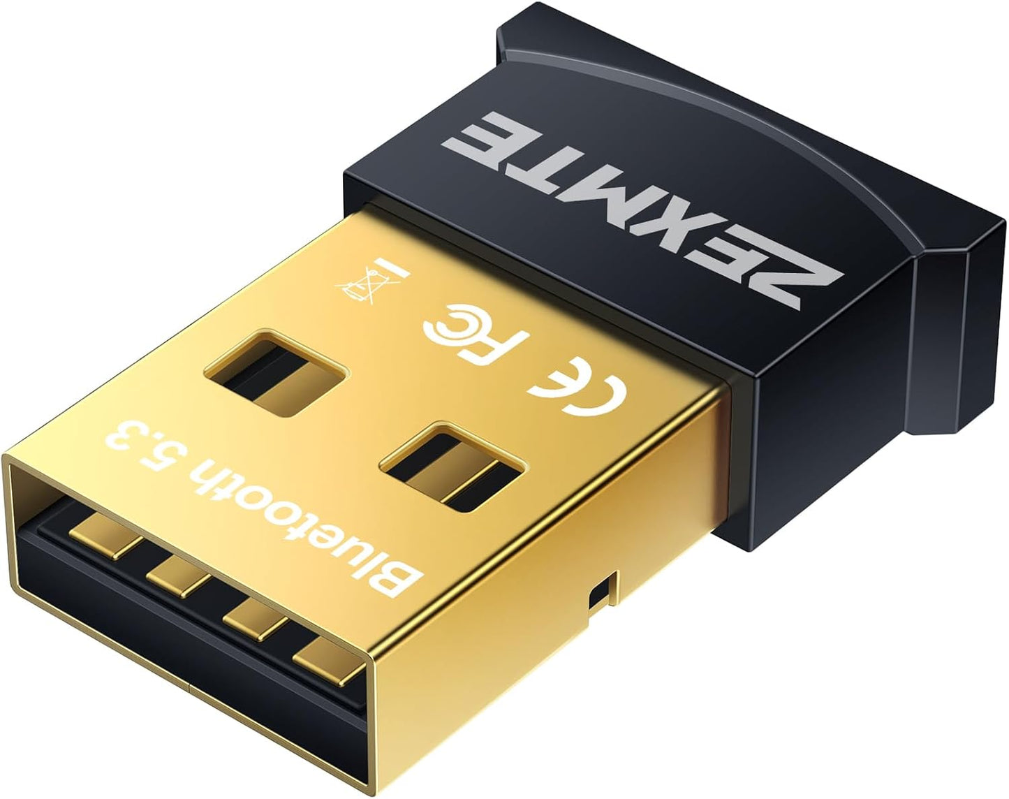 ZEXMTE USB Bluetooth Adapter for PC, 5.3 Bluetooth Dongle Receiver, Plug and Play for Desktop, Laptop, Windows