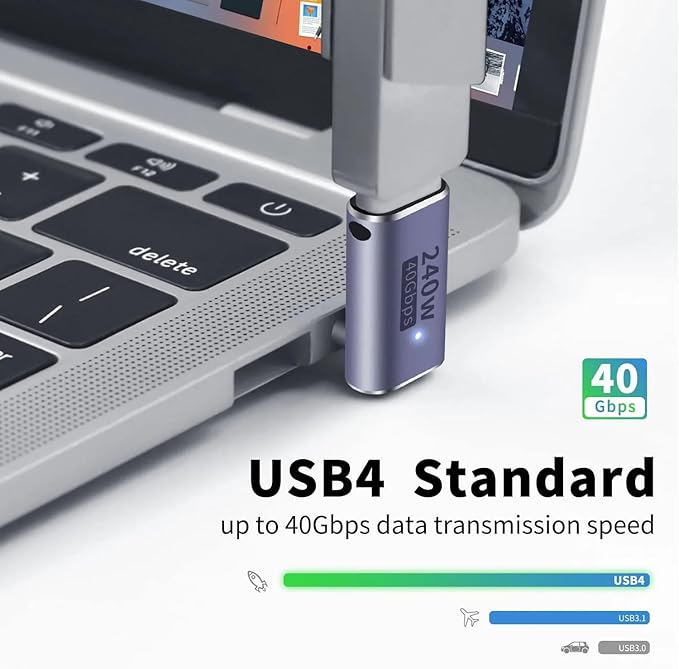 USB C Angle Adapter 40Gbps [2 Pack] 90 Degree USB-C Male to Female Adapter, 8k at 60hz USB 3.1 Right Angle Extension for Laptop, Tablet, VR, Camera, Smartphone (Up/Down) (2 Pack [Up/Down])
