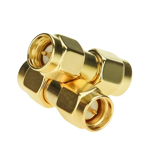 SMA Male to SMA Male Adapter, 2 Pack SMA Coupler Pin Plug Connector for Antenna, Radio, WiFi