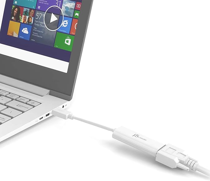 j5create USB to VGA Adapter Cable- Multi-Monitor Desktop Display USB Video Card Converter | 1080p HD Playback | Compatible with Windows and Mac - White (JUA214)
