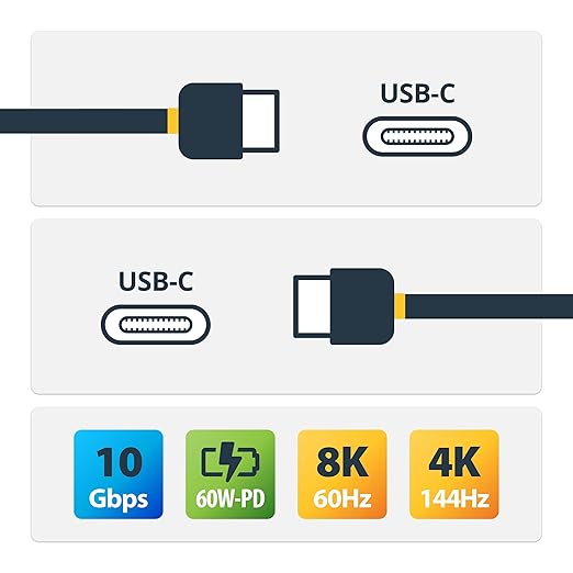 0.5m USB C to USB C Cable - M/M - USB 3.1 Cable [10Gbps] - USB Type C Cable - USB 3.1 Type C Cable