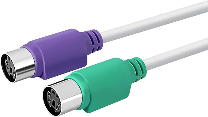 traderplus 2-Pack Dual PS/2 to USB Adapter for PS/2 Port Mouse and Keyboard, Male to Female Cable