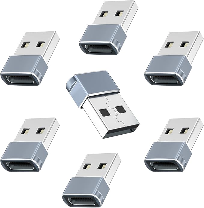 USB to USB C Adapter,USB C Female to USB Male Charger Converter Compatible with Apple Watch Ultra iWatch,Phone 17/16/15/ Pro Max Plus,Pad,S23,Car, Laptop,Charger, Quest Link, etc.7 Packs
