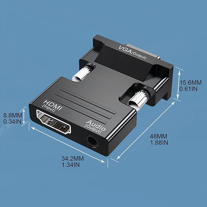 VGA to HDMI Adapter 1080P VGA Adapter for PC Laptop HDTV