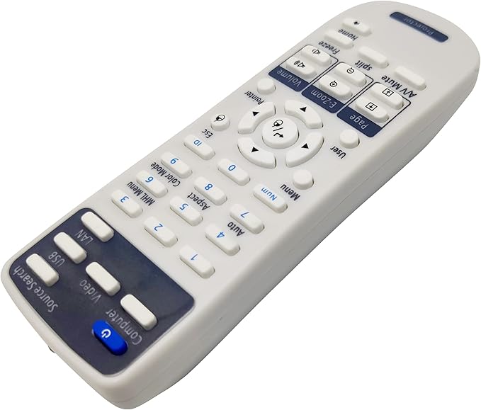 Replacement Projector Remote Control for Epson 2155721, 2173589, 2181788, BrightLink 675Wi/ 675Wi+/ 680Wi, Home Cinema 1060, PowerLite 107/108/ 109W/ 1266, Pro EX9210/ EX9220, VS250, VS350