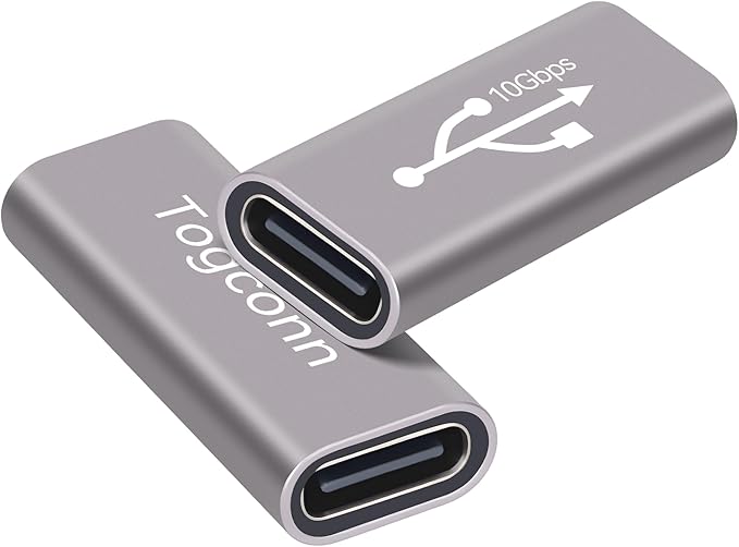 USB C 3.1 Coupler 2Pack, USB 3.1 Type-C Female to Female Extension Adapter Connector Supports 4K@60Hz Video, 10Gbps Data Transfer and Fast Charging Compatible with Thunderbolt 4/3, iPhone 15/16 Series