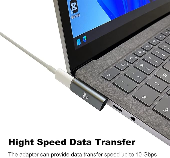 USB C Right Angle Adapter (4 Pack), Type C Male to Female 90 Degree Connector, 10 Gbps Data Transfer, Thunderbolt 4/3 Extender for Laptop, Tablet, Phone and More Type C Devices