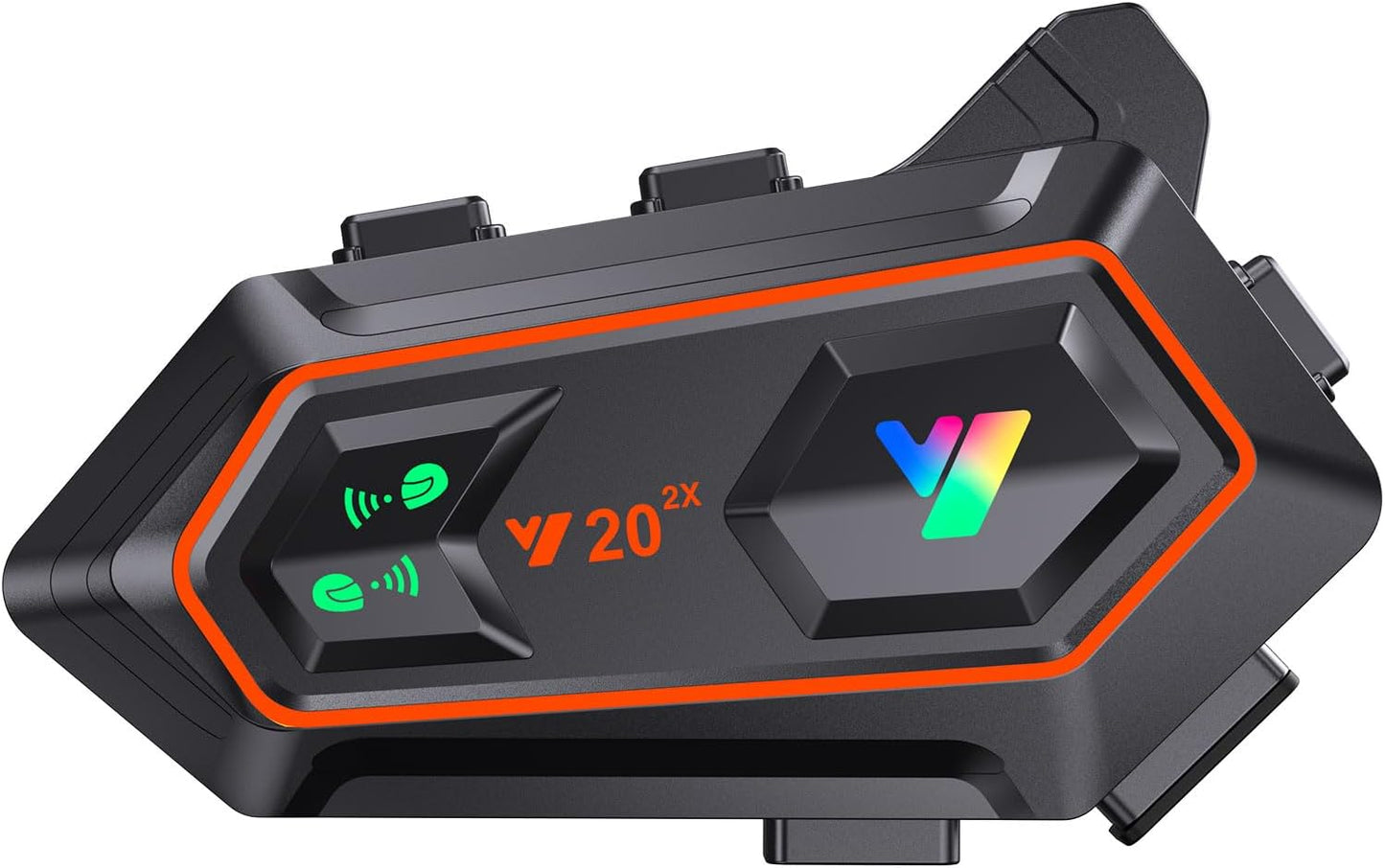 Y20-2X Motorcycle Helmet Bluetooth Headset, Dual 100m Intercom, Bluetooth 5.3, Smart Noise Reduction, IPX6 Waterproof