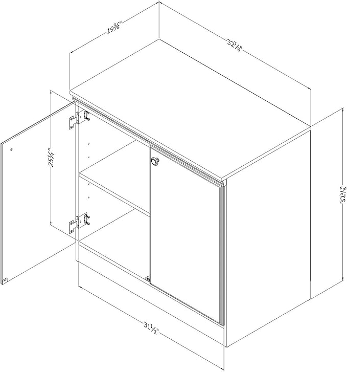 South Shore Morgan 2-Door Storage Cabinet, Pure White