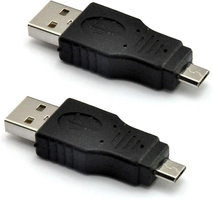 UCEC USB 2.0 Adapter - A-Male to Micro-Male - Black (2 Pack)
