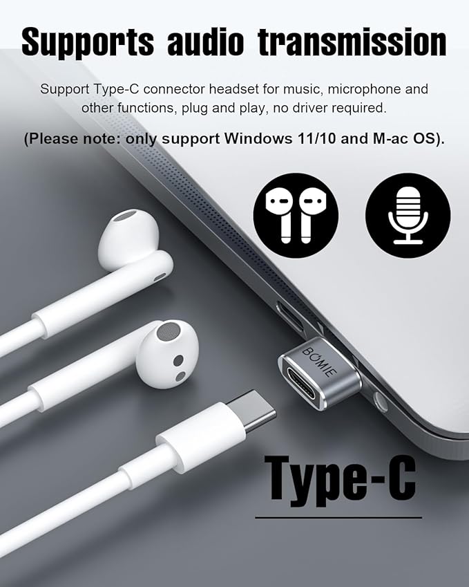 BOMIE 10 Pack USB to USB C Adapter,3A Fast Charging(PD27W/66W QC100W) 480Mbps Data Transfer,USB C Female to USB A Male OTG Adapter for M-acBook,Phone15/16/17,Pad,A-irpods,G-alaxy,X-Peria Gray