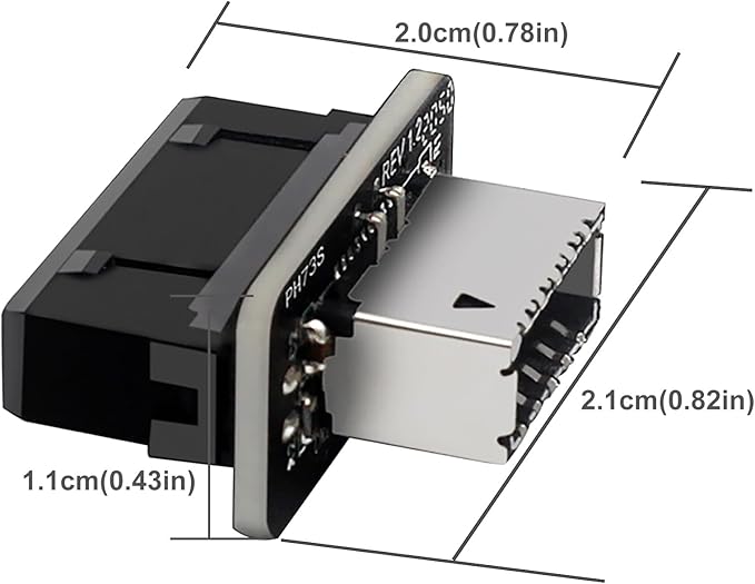 COMeap USB 3.2 Gen 1 to USB 3.2 Gen 2 Header Adapter, USB 3.1 Type-E Key-A to USB 3.0 20 Pin Header Converter for Type C Motherboard (Vertical Type)