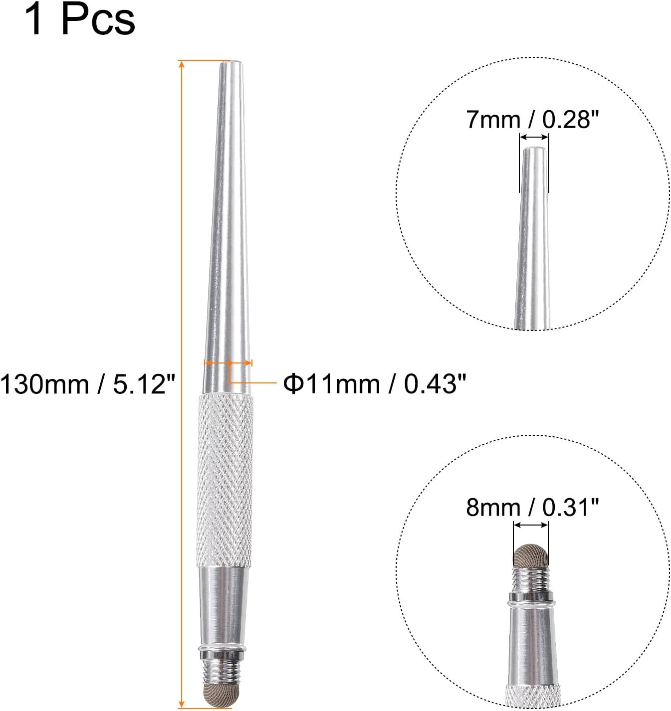 MECCANIXITY Stylus Pens for Capacitive Touch Screens, 2 in 1 Fine Point Disc & Fiber Tips, Silver