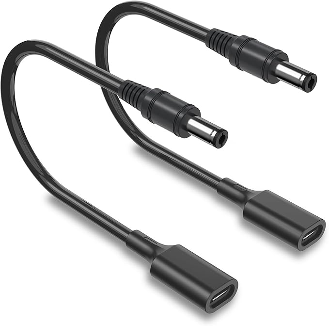 (2Pack 1Ft) USB C to DC 5.5mm x 2.5mm Adapter Cable, Varbmt USB C Female to Male Plug Supply Adapter Power Cable for Camera, Power Bank, DVR, Recorder, Webcam Router, Scanner
