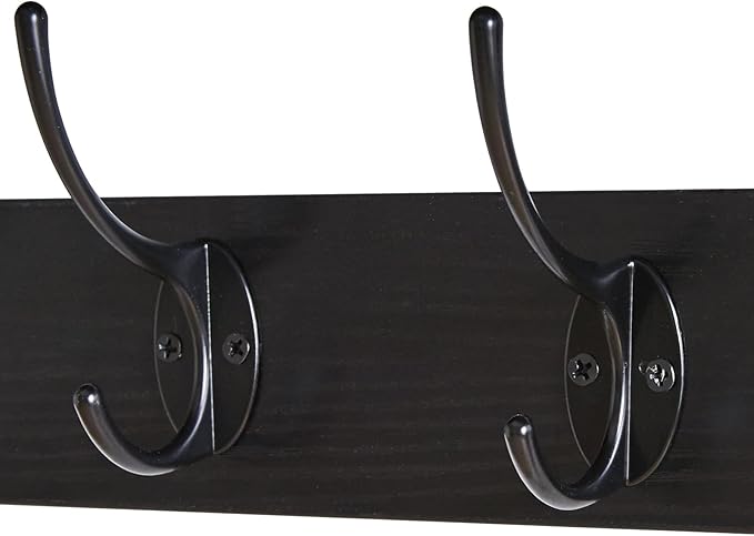 YMYNY Coat Rack Wall Mount with Shelf, 2 Pack 23.6" Coat Hooks Coat Hanger Wall Mount, Wall Hooks for Hanging, Hat Rack for Wall, Towel Hooks for Bathrooms, Black UHWS004B-2