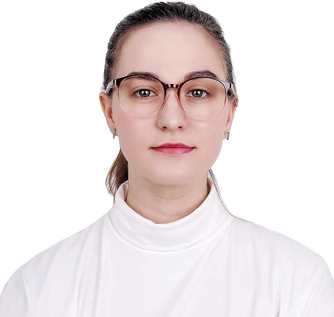 LifeArt Round Blue Light Blocking Glasses, Computer Glasses, Gaming Glasses, TV Glasses for Women Men (Clear Brown, 1.25 Magnification)