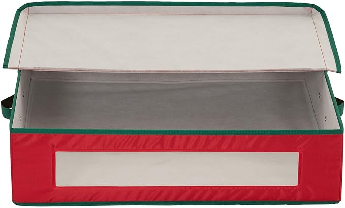 Household Essentials Christmas Wreath Storage Container, 24 Inch Holiday Wreath Storage Box with Handles, Sturdy Sides, Keeps Wreaths Free of Dust and Pests in Storage