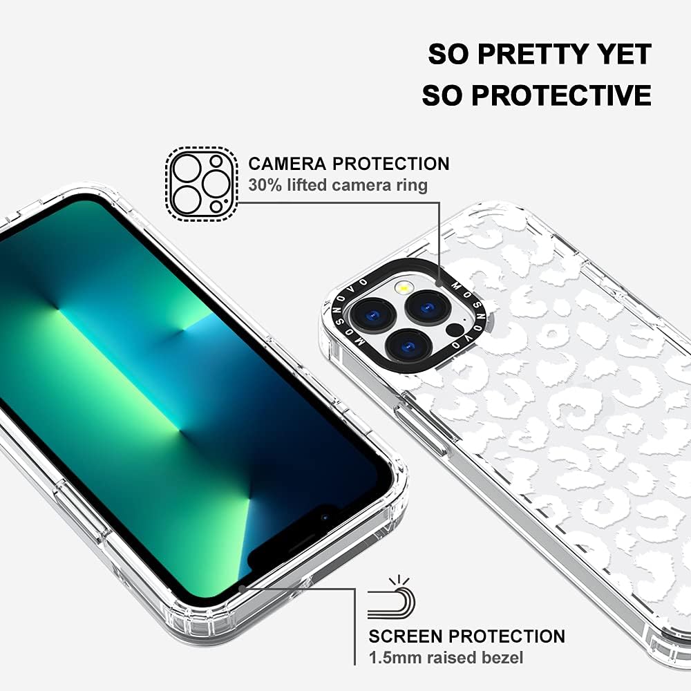 MOSNOVO Clear TPU Bumper Case for iPhone 13 Pro Max - Military-Grade Drop Protection with Anti Peel Off Tech - White