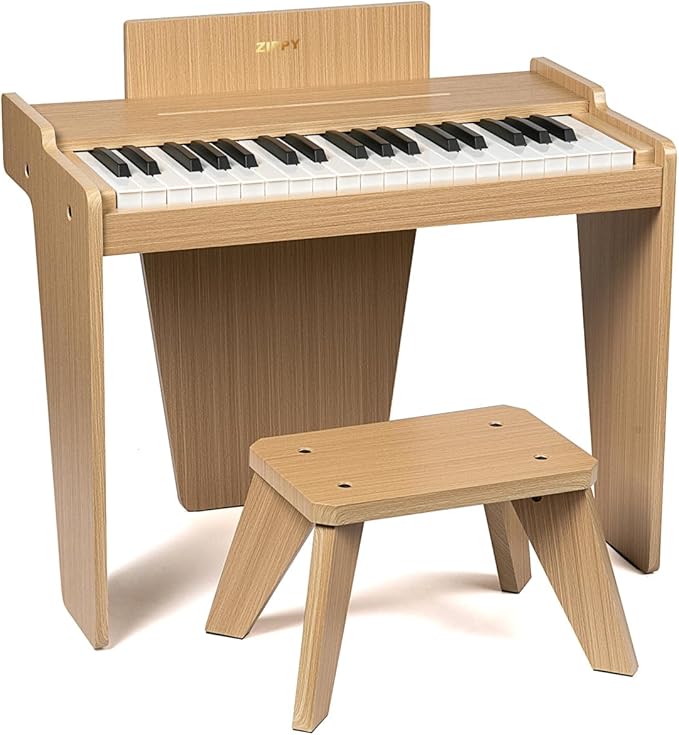 ZIPPY Kids Piano Keyboard, 37 Keys Digital Piano for Kids, Music Educational Instrument Toy, Wood Piano for 3+ Girls and Boys (Oak Basic)