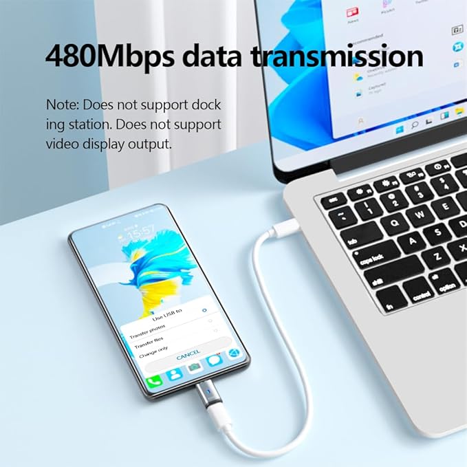 Magnetic USB C Adapter Straight 3 Pack, 120W USB Type C Connector 5Pin with USB2.0 480Mbps Data Transfer, Compatible for MacBook Pro/Air iPad Pro and More USB C Devices, Gray