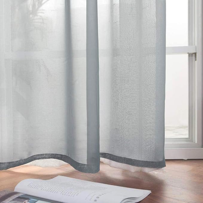 MIULEE Sheer Window Scarf Valance Voile Topper Long Window Treatment, Wedding Arch Drapes for Ceremony Canopy Bed, Swag Curtain Scarf Decoration One Panel, 54 x 144 Inches Long, Dark Grey