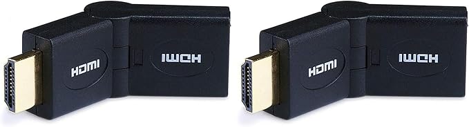 Monoprice Male to Female HDMI Port Saver Adapter - Swiveling Type (105133) (Pack of 2)