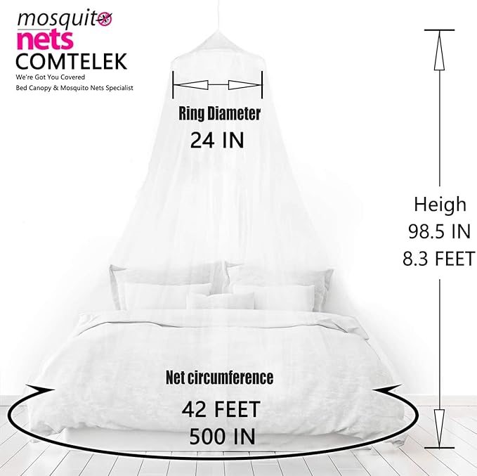 Bed Canopy with Lights,Mosquito Net Bed Canopy for Girls Canopy Bed Curtains Full Queen Size from Ceiling,Dome Mosquito Netting Bed Tent Twin Girls Princess Canopy King Bed Decor
