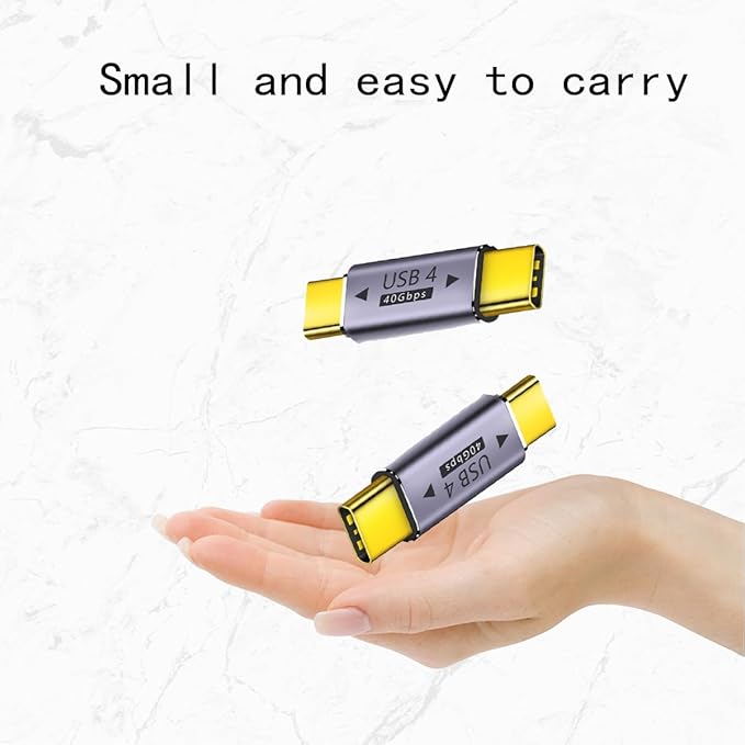 USB C Male to Male Adapter Extender .Type C Coupler with PD 100W 40 Gbps 8K/60hz Video Compatible for Thunderbolt 4/3, MacBook Pro/Air, Laptop, Tablet, Phone and More Type C Devices