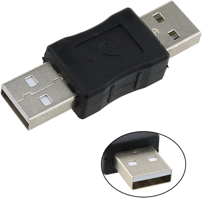 2PCS USB Adapter USB Male to USB Male Gender Changer Adapter Coupler Converter